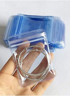 Buy 100 bags of PVC transparent jewelry, antioxidant zipper bag, used for packaging jewelry, rings, earrings, transparent plastic bags (there are 4 sizes available) in UAE