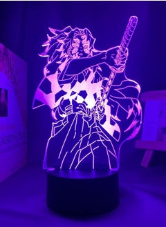 Buy Large Size LED Multicolor Night Light Anime Kimetsu No Yaiba Tanjiro for Bedroom Decor Light Battery Powered Birthday Gift Manga 3D Lamp Demon Slayer in UAE