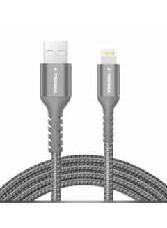 Buy Lightning To USB Durable Braided Cable grey in Saudi Arabia