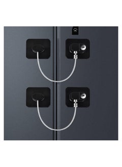 اشتري Fridge Lock (2 Pack),Refrigerator Lock with Keys,for Fridge, Cabinet Locks, Drawers, Dishwasher, Toilet and Child Safety Cabinet Locks, 3M Adhesive No Drilling (Black) في الامارات