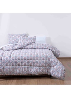 اشتري Geo Floral 3-piece Microfiber Comforter Set 240x260cm - Green في الامارات