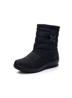 اشتري Women's Winter Waterproof Cow Tendon Bottom With Plush Insulation Cotton Boots Black في الامارات