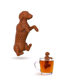 Buy Cartoon Dog Tea Infuser Strainer, Reusable Lovely Silicone Loose Leaf Tea Filter, High Temperature Resistance Non Toxic Tea Infusers (Brown) in Saudi Arabia