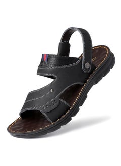 Buy Summer Fashion Comfortable Lazy Breathable Cowhide Stitching Various Sandals Non-slip Slippers Rivet Casual Beach Shoes Men in Saudi Arabia