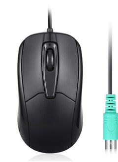 Buy P Wired PS2 Mouse with Scroll Wheel and Optical Resolution with 1000 DPI for Computer, 1.8 m Cable, Black in UAE