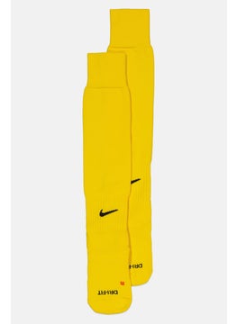 Buy Men 1 Pair Brand Logo Cushioned Knee High Socks, Yellow in Saudi Arabia