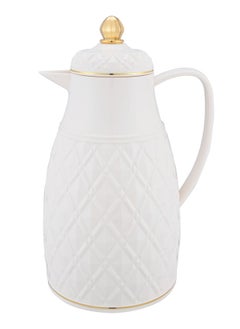 Buy Plastic Coffee/Tea Flask 1 Liter Ivory/Gold in Saudi Arabia