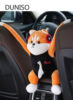 Buy Cartoon Car Tissue Holder Hanging Plush Car Decoration Seat Back Tissue Box in UAE