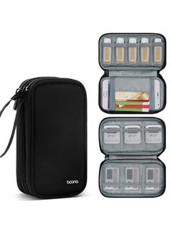 Buy Electronic Accessories Bag, Gadget Organizer Case, Travel cable Storage Pouch for charger, USB, Earphones, SD Memory Cards Flash Hard Drives, Power Banks, Adapters or Camera Accessories Black in UAE