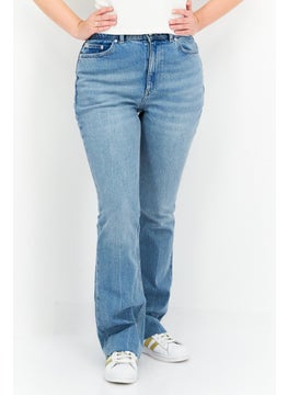 اشتري Women Regular Fit Washed Non Stretchable Jeans, Light Blue في الامارات