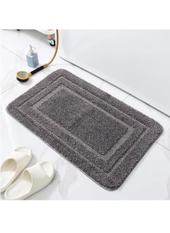 Buy Bathroom Rugs 50 * 80cm, Non-Slip Bath Mat Extra Soft and Absorbent Microfiber Bath Rugs for Bathroom Floor, Tub and Shower (Dark Grey) in Saudi Arabia