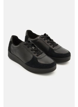 اشتري Women Leather Lace Up Casual Shoes, Black في السعودية