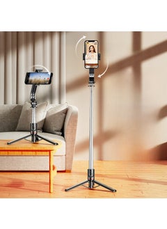 Buy CYKE Bluetooth selfie stick wholesale portable integrated tripod keel desktop mobile phone stand live fill light L13 stainless steel [lamp-free version]] in Saudi Arabia