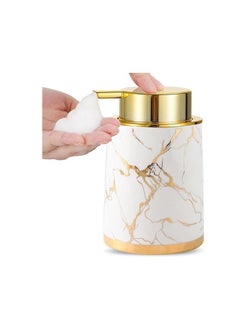 Buy Ceramic Foaming Soap Dispenser, Marble Foam Hand Soap Dispenser, Refillable Lotion Soap Dispenser with Gold Pump, Dish Soap Dispenser for Kitchen in Egypt