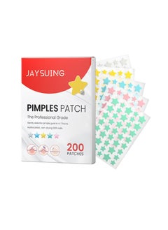 Buy 200 Pcs Pimple Patches, Hydrocolloid Acne Patches for Face, Colorful Star Pimple Spot Sticker with Hyaluronic Acid, Tea Tree Oil & Centella Oil for Covering Zits and Blemishes in UAE