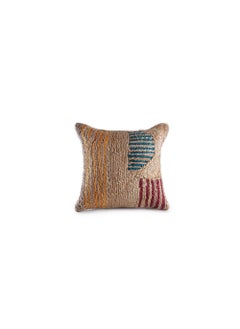 اشتري Nomad Stripe-jute Braided Filled Cushion-45x45 Cm-natural/ochre في الامارات