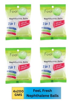 Buy Naphthalene Balls 800 Gram (Pack of 4) 200 Gram napthalene Balls for Clothes Pantry, Bathroom, Wardrobe, Toilet, Urinal, wash Basin, Cockroaches in UAE