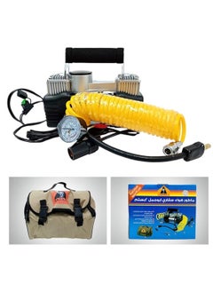 Buy Heavy Duty Portable 12V Double Cylinder Air Compressor Car Tire Inflator in Saudi Arabia