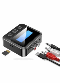Buy Bluetooth Transmitter, 2-in-1 Transmitter Receiver, 5.0 Audio Adapter, Support 3.5mm RCA TF Card for TV PC Speaker Headset Car in UAE