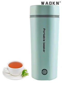 اشتري Portable Electric Kettle, Stainless Steel Liner Travel Electric Cup Home Mini Heating Teapot Fast Cooking Single Cup Water Heater 350ml Hot Water Bottle (light Green 350ML) في الامارات