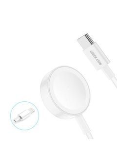 Buy 2 In 1 Magnetic Wireless Charging Cable, Magnetic Charging Module, Smart Chip, PC Shell, Reinforced Base For Apple Watch Series  - White in UAE