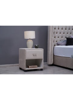 اشتري Emirates Single Drawer Night Stand Velvet Beige في الامارات