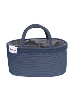 اشتري Baby Diaper Caddy Organizer Cotton Canvas Portable Diaper Storage Basket With Removable Insert Blue في الامارات