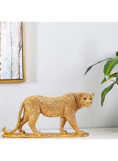 Buy Lori Gold Leopard Statues and Sculptures for Home Living Room Bedroom And Office Home Decor Figurine 45x12x23Cm in UAE