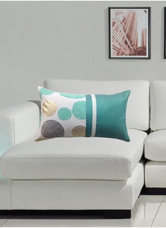 Buy Home Town Print Polyester Blue Cushion With Filler30X50Cm in Saudi Arabia