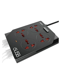 Buy Moxom KH-63Y 10 IN 1 PD Power Strip With 4 Socket, 6 USB And One Key Master Control For Multi Devices - Black in Egypt