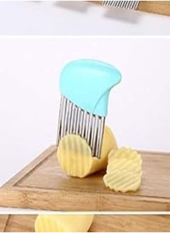 اشتري "Crinkle Potato Cutter & Pickle with Plastic Handle with Stainless Steel Pins - Easy & Quick Cutting for Potatoes and Pickles (Ergonomic Plastic Handle, Durable Stainless Steel Tips)" في مصر