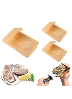 Buy Oyster Shucking Clamp, Shucker Tool Wood Oyster Holder, Opener Shucking Block, Wooden Seafood Shucking Clip, Z-shaped Design, Multifunctional Tool, for Kitchen Home Outdoor Barbecue Camping (3PCS) in Saudi Arabia