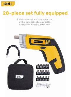 Buy Electric Screwdriver Set with 24 Bits Power Tools Set Rechargeable 2000mAh Lithium Battery and LED Lighting and USB Charging Port with Bag in Saudi Arabia