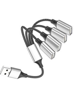 Buy 4 USB Extension Cable, 1 Male to 4 Female Extension Cord Connector, Dual Double USB Port Extender Hub, Data and Charger Power Split Adapter, Essential for Office Work in UAE