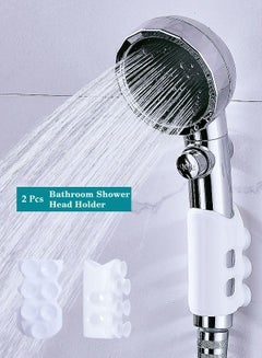 Buy 2 Pieces Removable Silicone Bathroom Shower Head Holder Wall Mount Shower Head Rack in UAE