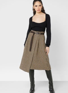 Buy Pleat Printed Skirt in UAE