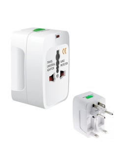 Buy Tycom Travel Adapter,Worldwide All in One Universal Power Plug Adapter with Dual USB Ports for USA EU UK AUS Cell Phone Laptop (TRADP-070-White) in UAE