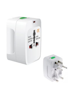 اشتري Tycom Travel Adapter,Worldwide All in One Universal Power Plug Adapter with Dual USB Ports for USA EU UK AUS Cell Phone Laptop (TRADP-070-White) في الامارات