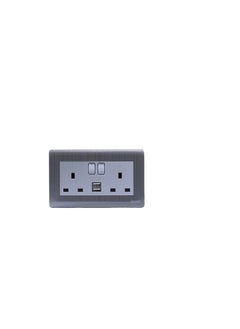 Buy Milano 13A 2 Gang Socket With Neon with USB in UAE