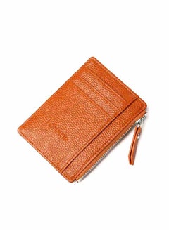 Buy Zipper Closure Solid Design Wallet Brown in UAE