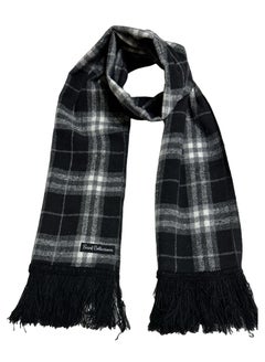 Buy Plaid Check/Carreau/Stripe Pattern Winter Scarf/Shawl/Wrap/Keffiyeh/Headscarf/Blanket For Men & Women - Small Size 30x150cm - P04 Black in Egypt