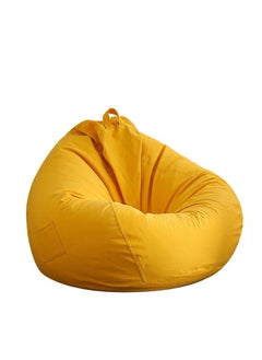 Buy Lazy Man Sofa Bean Bag Chair, Bean Bag Chairs for Adults/Teens with Filling EPP particles, Round Fluffy Lazy Sofa for Living Room - Yellow in UAE