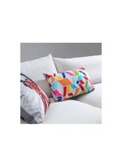 Buy Walter Embroidered Filled Cushion 30x50cm Multicolour in UAE