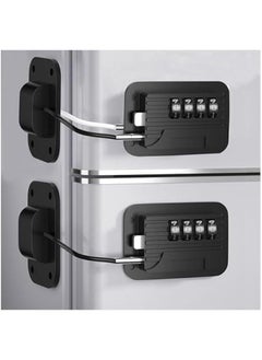 Buy 2 Pack Refrigerator Lock with Password, Child Safety Lock for Kitchen Refrigerator, Cabinets and Drawers, Closets, Windows, Doors-No Tools Need or Drill in Saudi Arabia