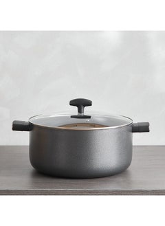 Buy Lisbon Non-Stick Stock Pot with Glass Lid 32x15x36 cm in Saudi Arabia