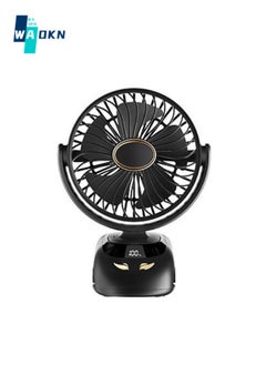 اشتري 3000 mAh Clip-On Fan, Rechargeable Battery Powered Portable Fan, 5 Speeds, Silent, USB Camping Fan with Splint for Golf Carts, Treadmills, Strollers, Desk Fans في الامارات