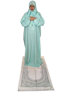 Buy Premium Prayer Mat Set With Prayer Dress Soft Cotton in Saudi Arabia