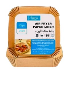 Buy Grease Proof And Waterproof Food Grade Silicone Coated Air Fryer Paper liner 100pcs in UAE