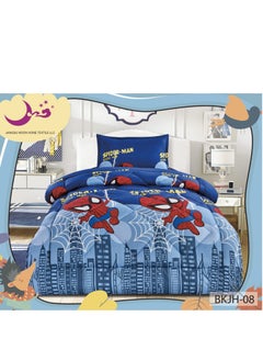 اشتري 3-Piece Printed Comforter Set Polyester Blue/ Red  Single في السعودية