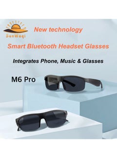 Buy Smart Bluetooth Headset Sunglasses M6 Pro. Technical Bone Conduction Headphones. in UAE